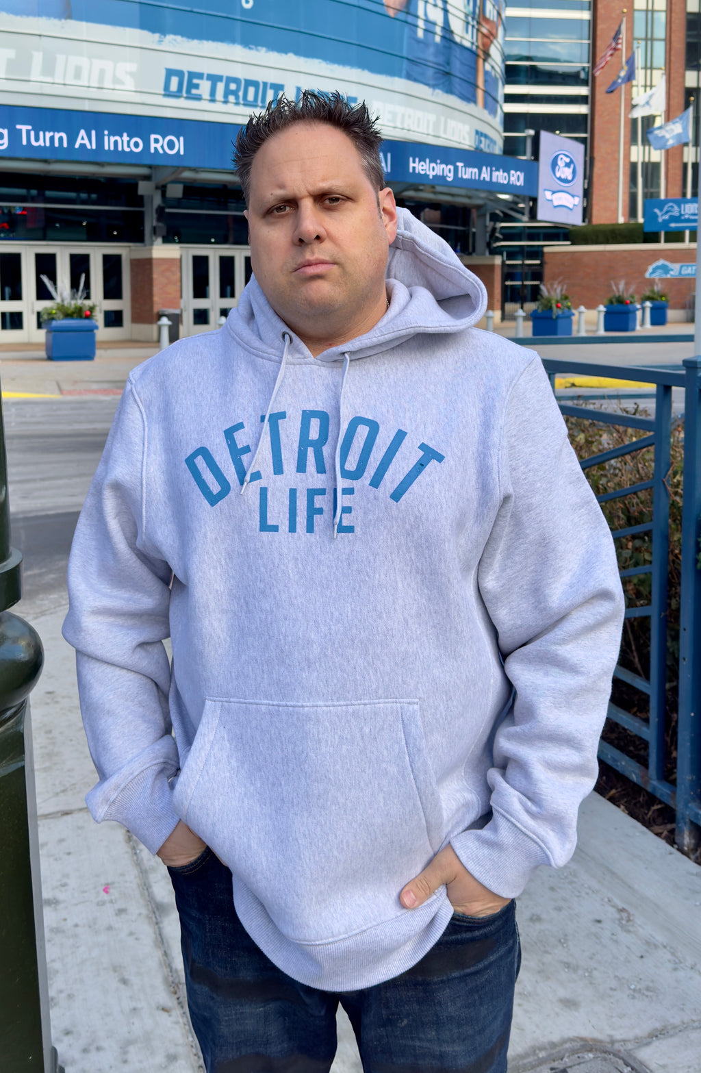 Detroit Life Football Hoodie