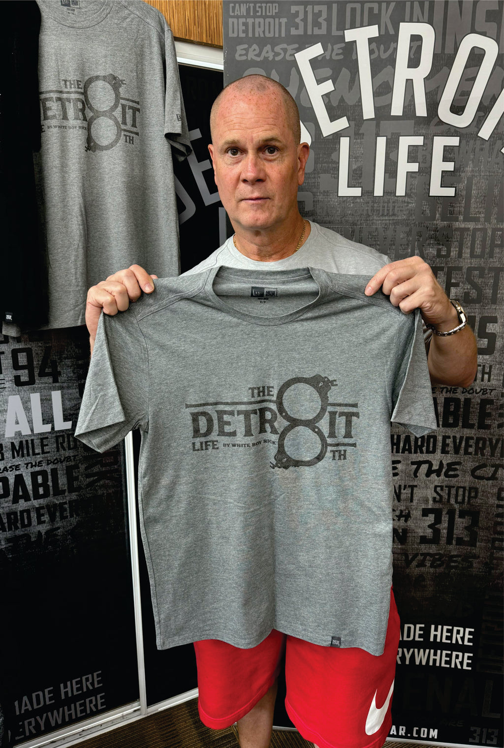 Detroit Life x The 8th by White Boy Rick T-Shirt gray