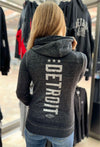 WOMENS ACID WASHED ZIP UP HOODIE