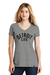 WOMENS DETROIT LIFE V NECK T SHIRT