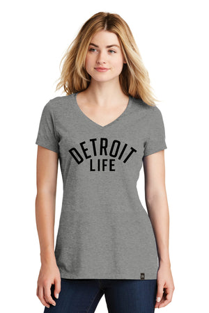 WOMENS DETROIT LIFE V NECK T SHIRT