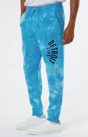 detroit life tie dye joggers