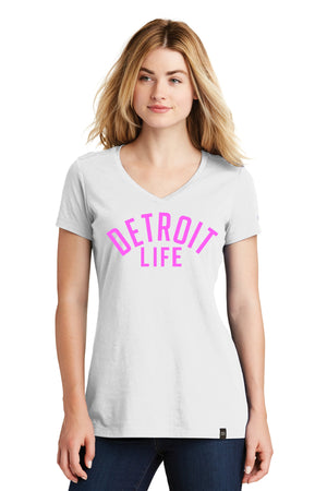 WOMENS DETROIT LIFE V NECK T SHIRT