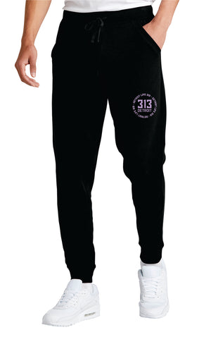 313 DETROIT JOGGERS WITH PURPLE