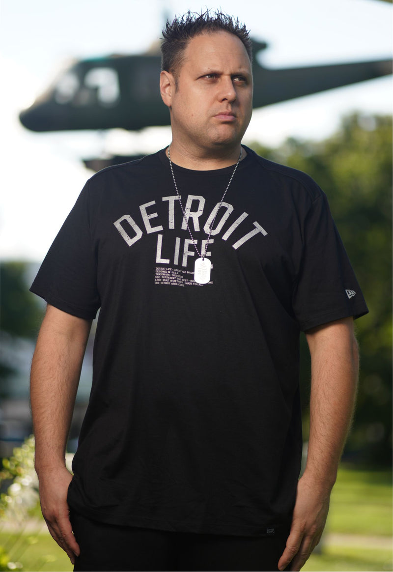 Detroit Life Code T Shirt M / Black/Silver