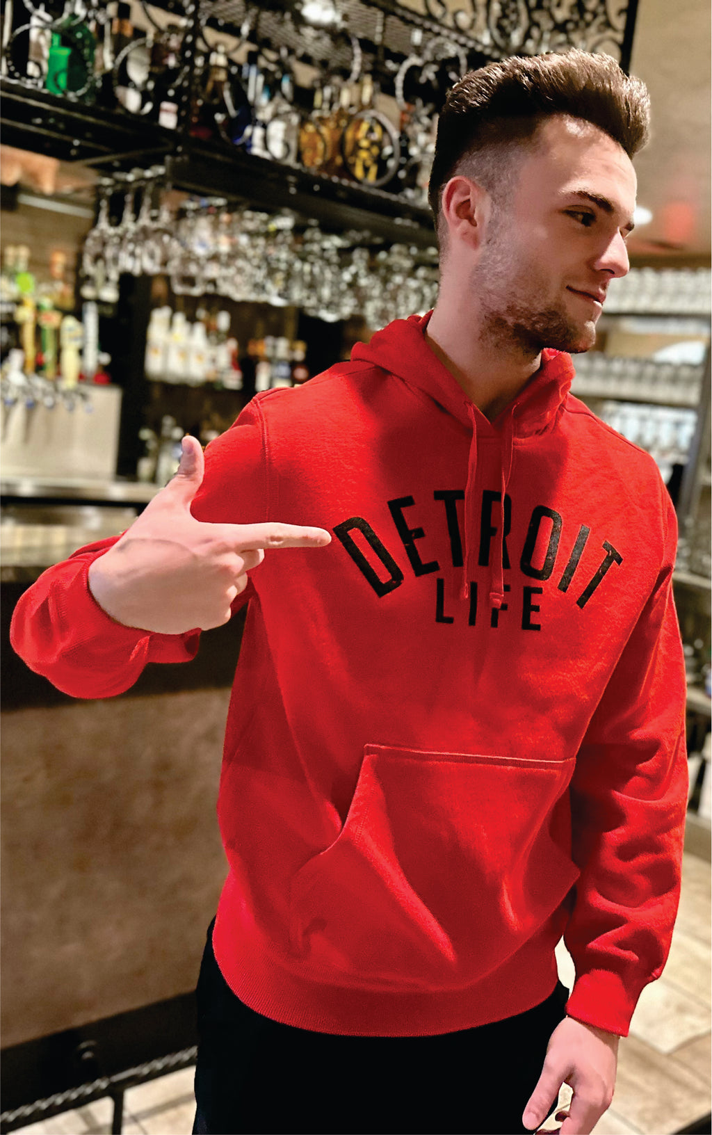 DETROIT LIFE RED HOODIE 