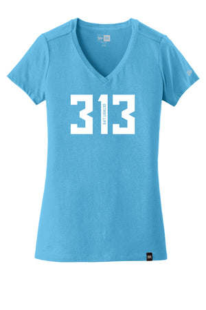 WOMENS DETROIT LIFE 313 T SHIRT BLUE